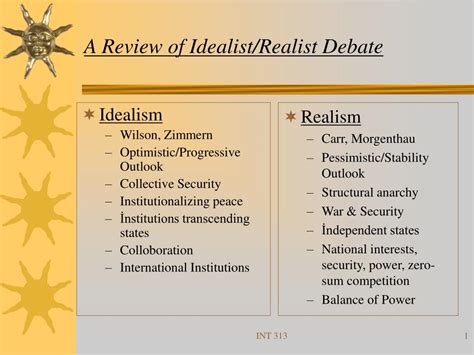 realism vs idealism politics