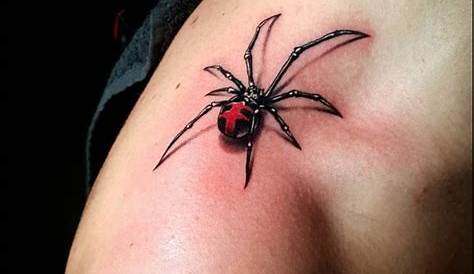 Realistic Black Widow Spider Tattoo Simple Artists Design Magz