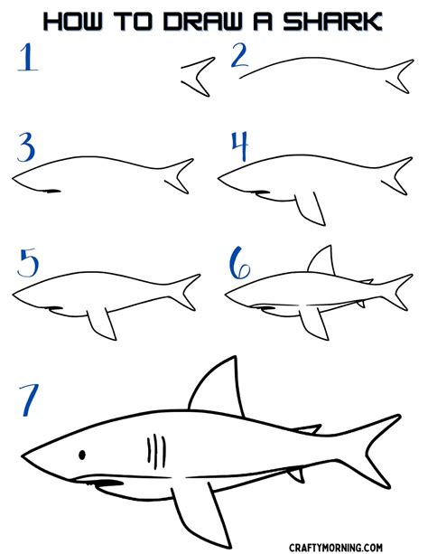 How to draw a shark in 9 easy steps CraftMart Easy