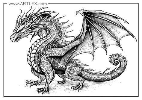 Realistic Water Dragon Coloring Pages