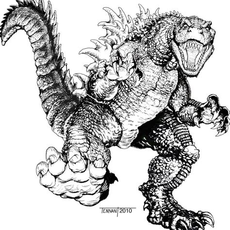 realistic godzilla coloring pages