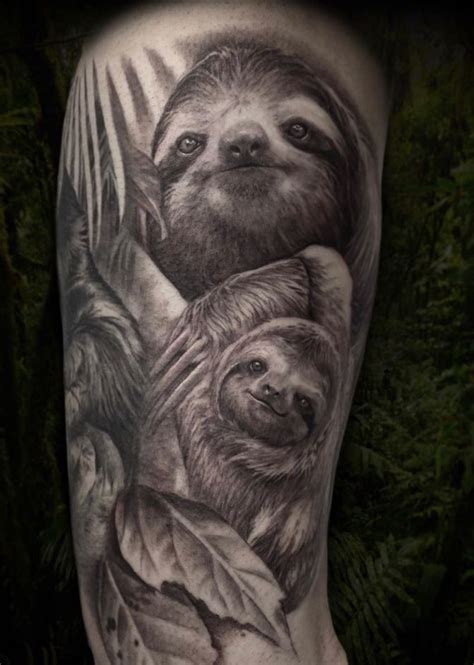 Realistic Sloth Tattoo Ideas