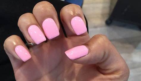 Pretty in pink. Short square nails. Luv! Short square acrylic nails
