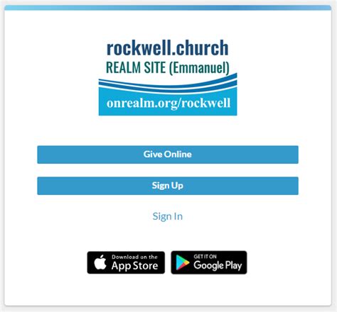 realm church login guide
