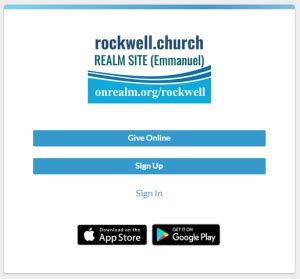 realm church login issues