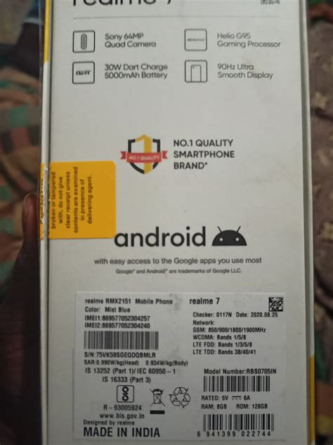 realme model number check code