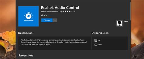 realtek audio control microsoft apps