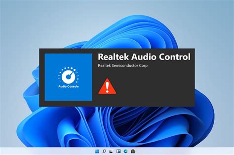 realtek audio control not working
