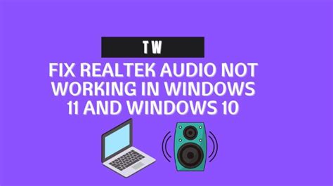 realtek audio not working on windows