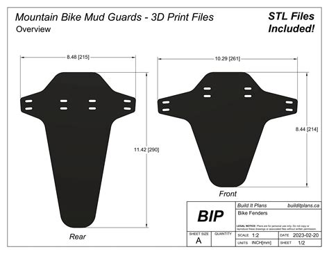 rear mudguard template pdf