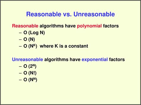 reasonable vs unreasonable algorithm