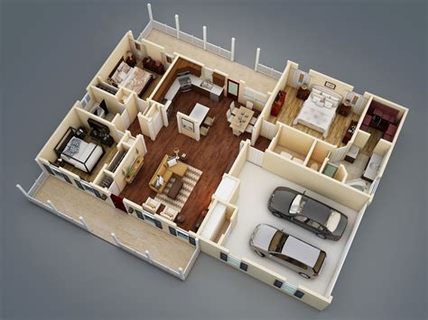 Plan 48575FM 3Bed Craftsman House Plan with Split Bedroom Layout
