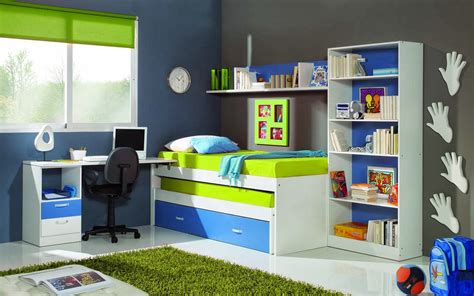 Recamara Azul Con Verde