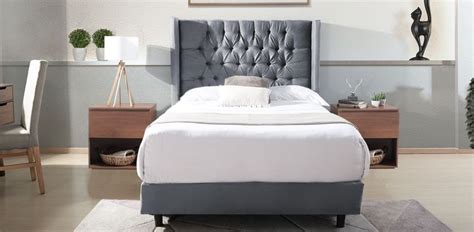 Recamara Con Cabecera Gris