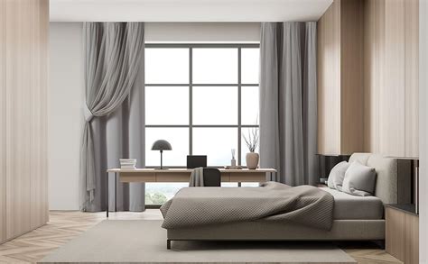 Recamara Con Cortinas Grises