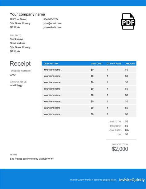 Receipt Template Google Docs: Create Professional Invoices In Minutes