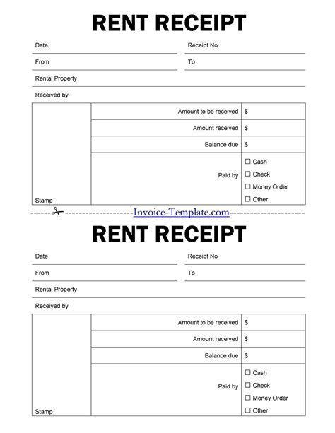 receipts for rental payments
