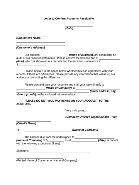 Balance Confirmation Letter Format, Sample, How To Write