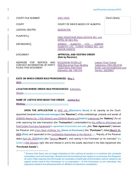 Receivership Application