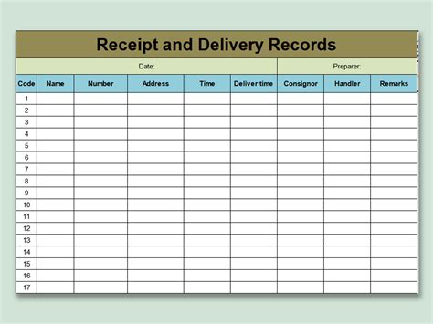 receiving and recording receipts