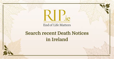 recent death notices rip.ie