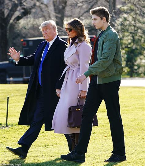 recent picture of trump melania and barron