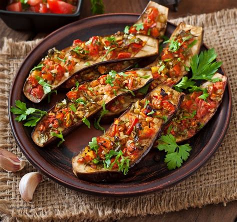 recept gevulde aubergine vegetarisch