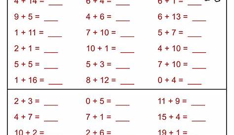 Math Addition Facts to 20+20 | Arbeitsblätter zum ausdrucken
