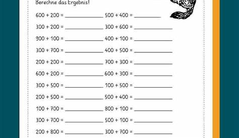 Arbeitsblatt: im Hunderter rechnen - Mathematik - Subtraktion