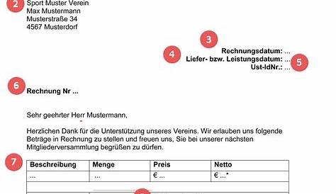 Rechnungsvorlage für Verein - PDF & Word