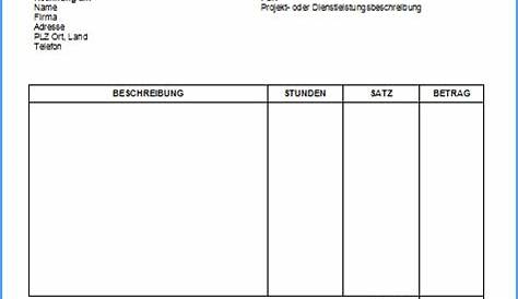 Rechnungsvorlage, Rechnung Vorlage, PDF zum Download, einfache Rechnung