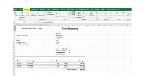 Excel Rechnungsvorlage herunterladen - evorlagen