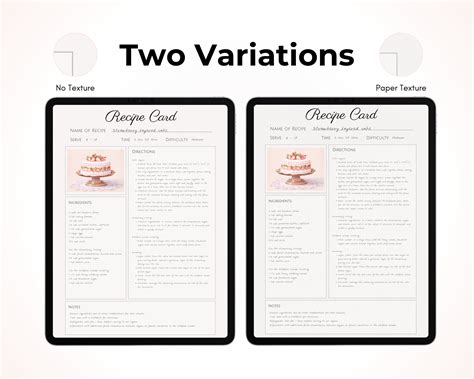 Recipe Card Template Goodnotes