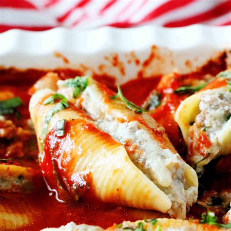 recipe for stuffed shells with meat sauce