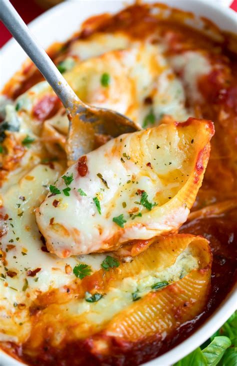 recipe for stuffed shells with sauce