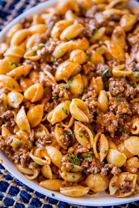 recipe with hamburger meat and pasta shells
