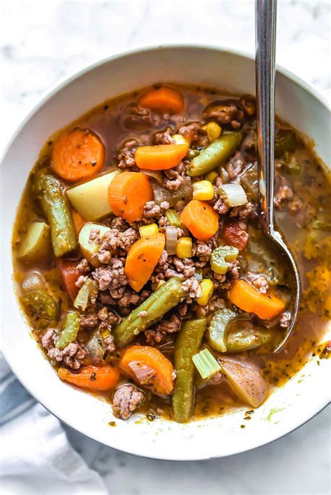recipes for hamburger soup with vegetables