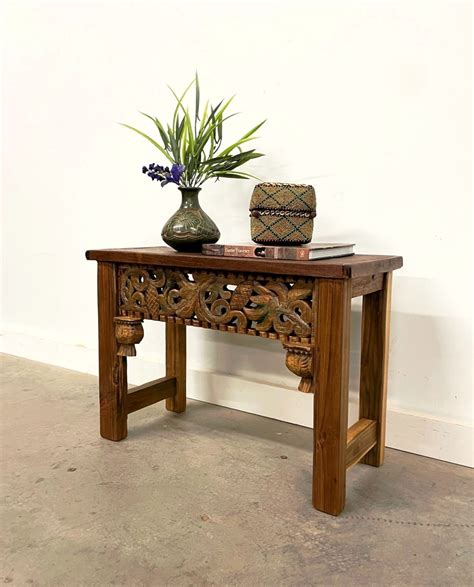 Reclaimed Wood Bench Side Table