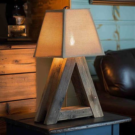 Reclaimed Wood Table Lamp Base