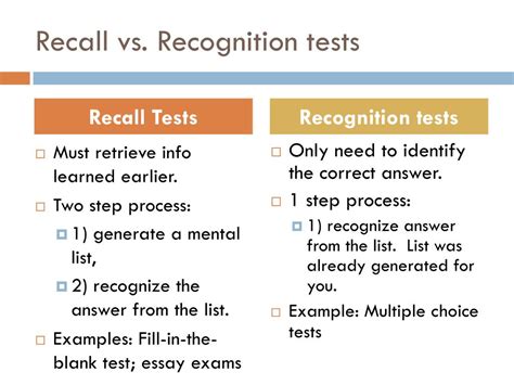 recognition test example