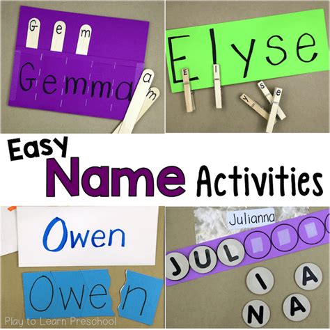 recognize name activities for preschool