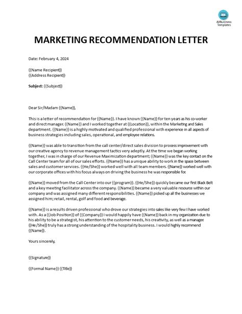 Letter Of Example Marketing • Invitation