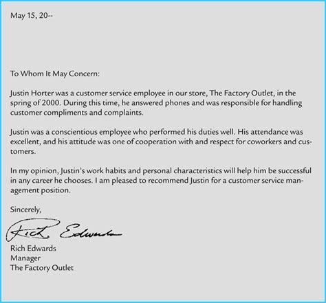 Recommendation Email Sample For Business