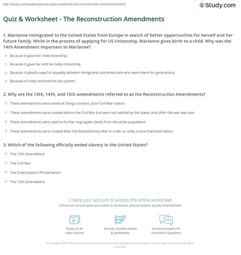 reconstruction amendments worksheet pdf