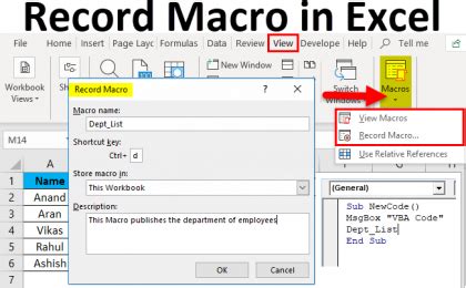 Record Excel Macro Easily