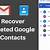 recover my contacts from gmail