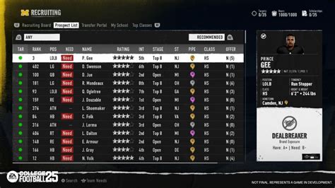 recruiting guide ncaa 25