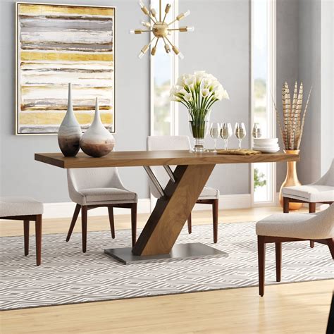 Rectangle Dining Table With Center Base