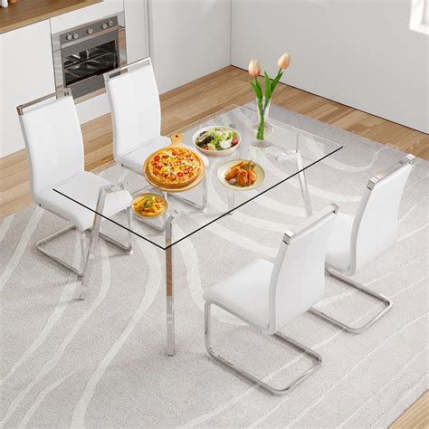 rectangle glass dining room table