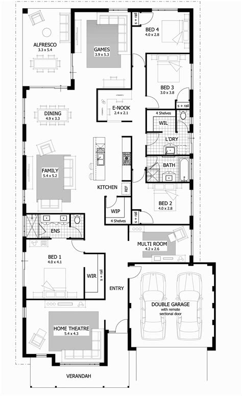 Rectangle House Plans 4 Bedroom